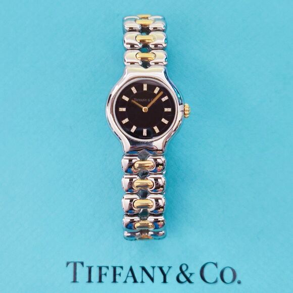 Vintage Tiffany & Co. Tesoro Diamond Black Dial 18K Gold Stainless Steel Quartz main image 13